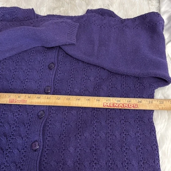 Vintage Northern Reflections S Oversized Purple Knit Cardigan - Picture 6 of 6